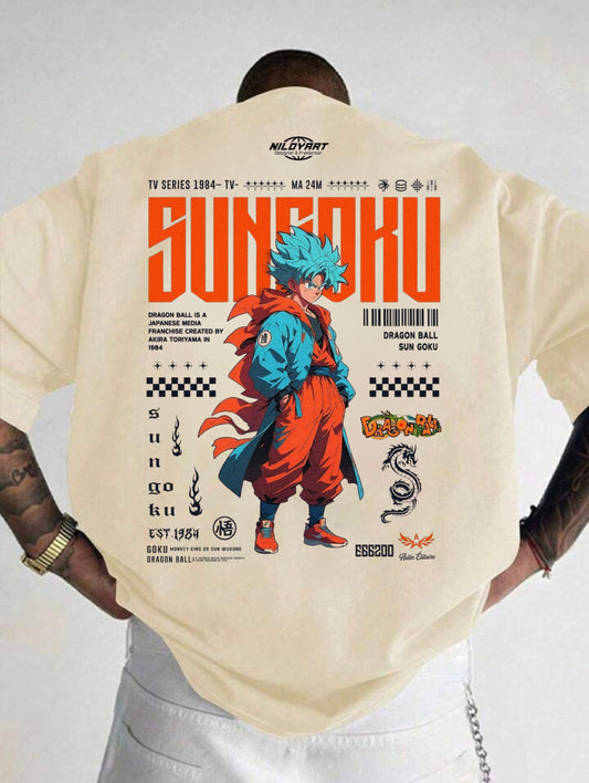 Sun Goku Streetwear Anime T-Shirt – Dragon Ball Inspired Graphic Tee | Oversized Urban Style