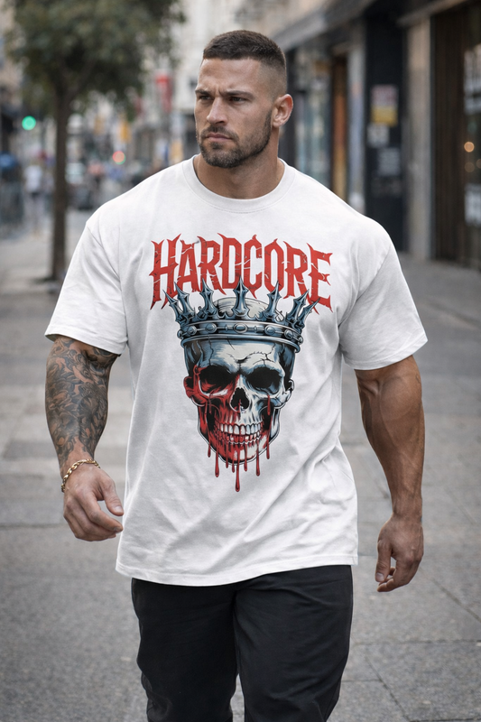 Hardcore Skull Crown T-Shirt – Premium Streetwear Graphic Tee