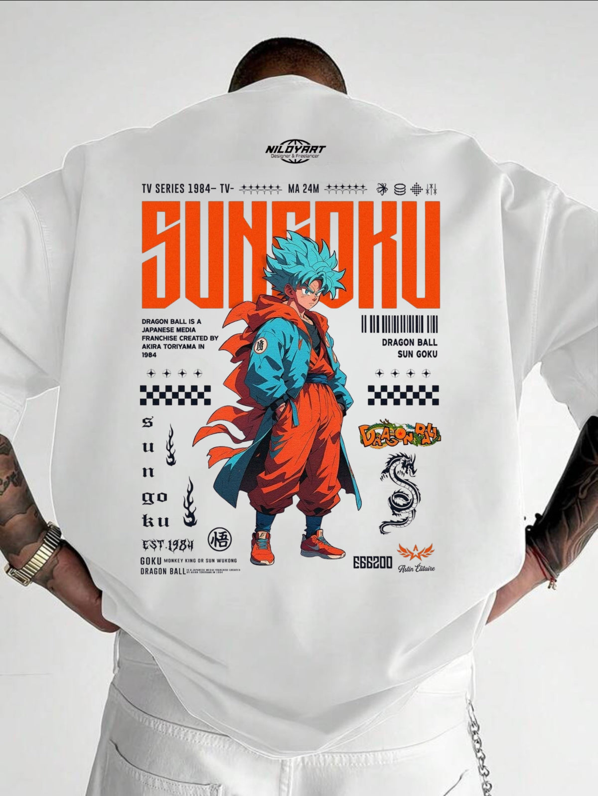 Sun Goku Streetwear Anime T-Shirt – Dragon Ball Inspired Graphic Tee | Oversized Urban Style