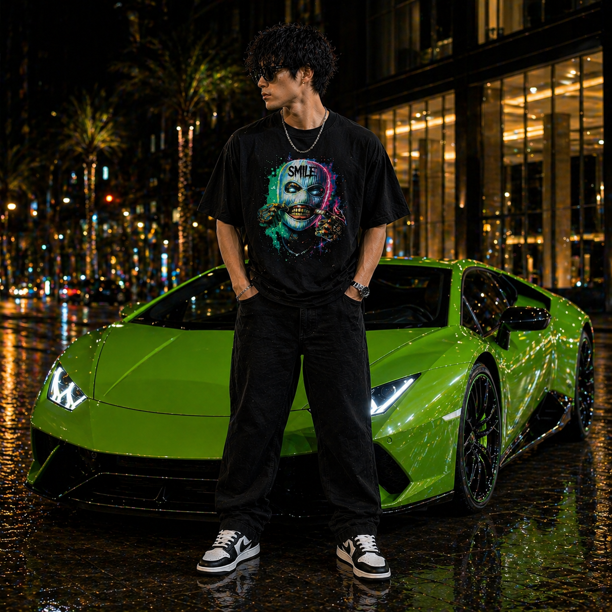 REBEL “SMILE MASK” Graphic T-Shirt – Premium Streetwear Black Tee