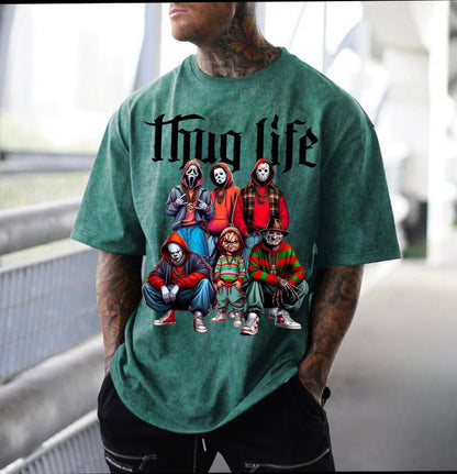 Thug life acid washed T-shirt
