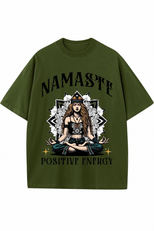Namaste Positive Energy T-Shirt – Boho Yoga Graphic Tee for Men & Women