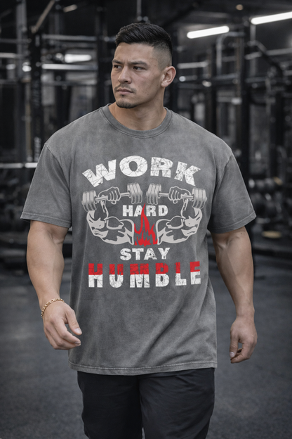 Work Hard Stay Humble Oversized Gym T-Shirt